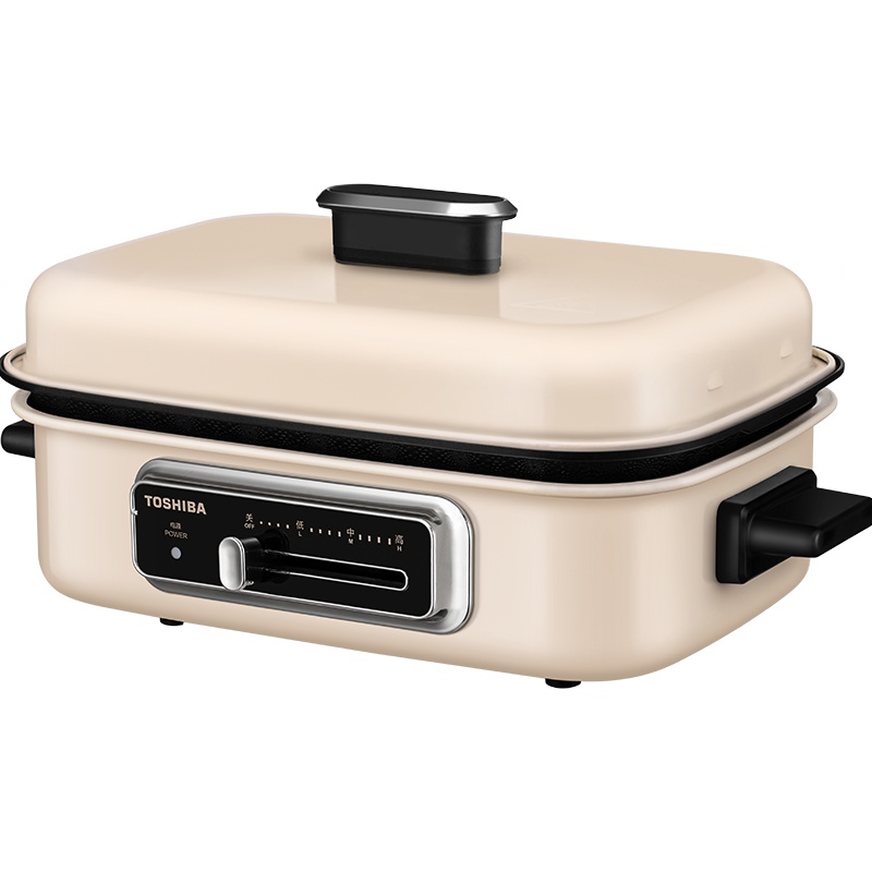 东芝(TOSHIBA)多功能料理锅电烧烤肉锅炉网红锅家用蒸煮炒煎电火锅HC-14KSNC(W)