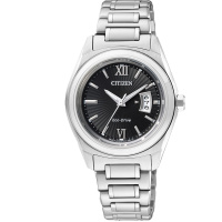 西铁城(CITIZEN)手表 光动能日历窗不锈钢表带休闲女表FE1050-52E