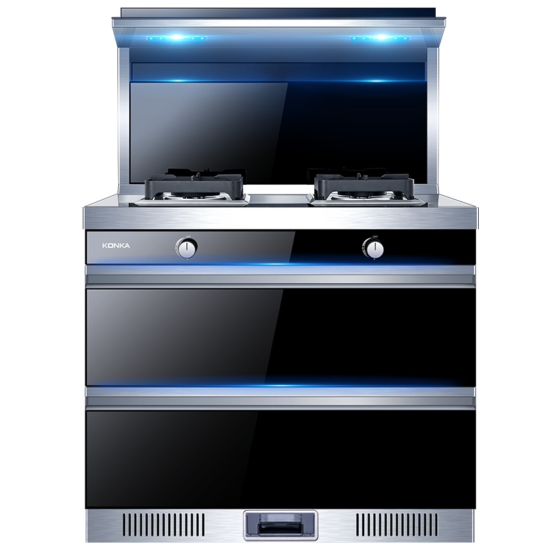 康佳(KONKA) KAD11 厨房环保灶消毒一体灶台 侧吸式抽油烟机燃气灶消毒柜套装 天然气 集成灶