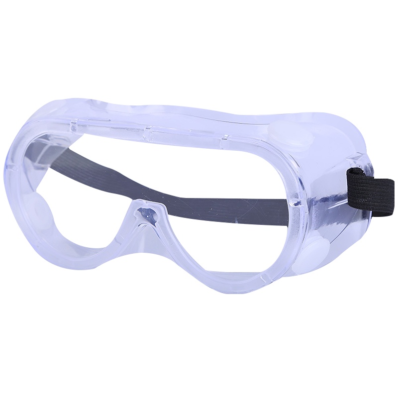 海斯迪克 HK-767 加厚吊卡四珠大风镜 多功能护目镜 PC镜片耐酸碱防飞溅防护眼镜 白色/2个