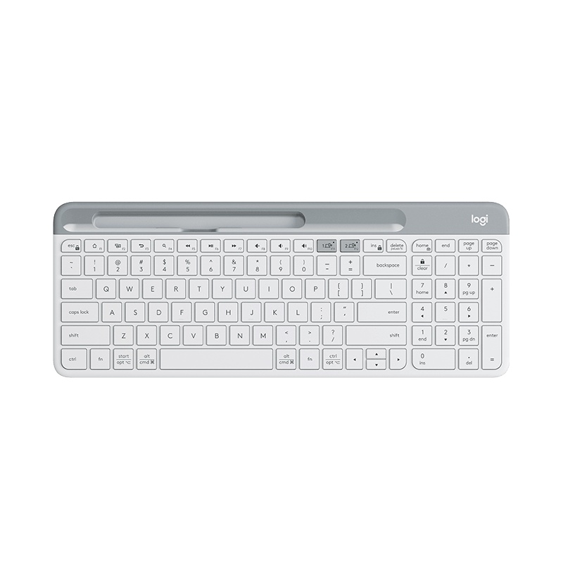 罗技(Logitech) K580 轻薄多设备无线蓝牙键盘轻薄办公游戏手机平pad电脑 白色