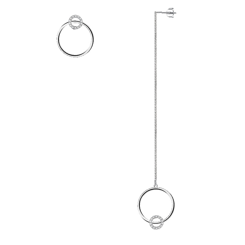 佰色传情(BRIR)S925银耳钉个性不对称长短款925银耳饰