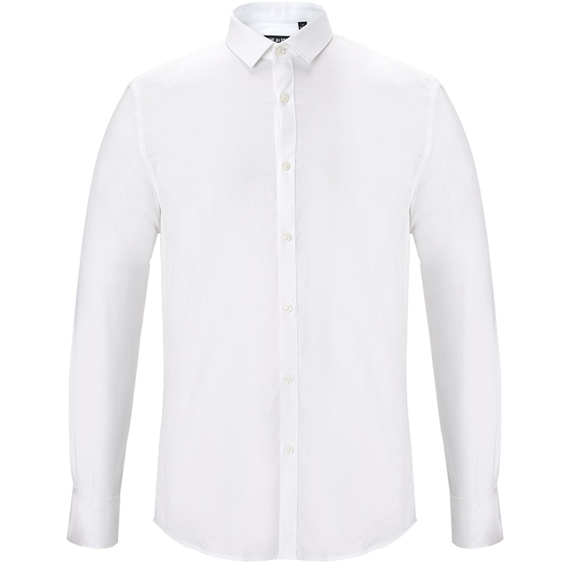 依文春男士长袖衬衫白色商务衬衣青少年EC571160