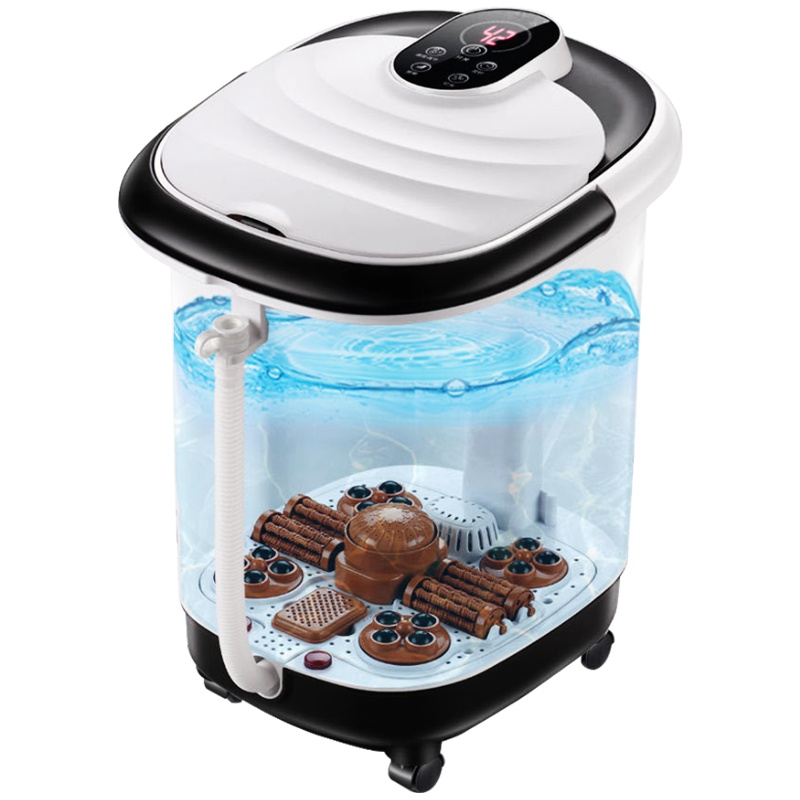 安尚电动足浴盆高深桶家用商用养生足浴器熏蒸泡太极揉捏电动四转盘四滚轮无线遥控定时自动恒温气泡红光照射泡脚盆深至小腿洗脚桶