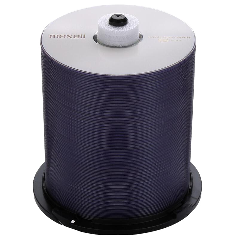 麦克赛尔(maxell)DVD+R光盘 刻录光盘 光碟 空白光盘 M2系列16速4.7G 珍珠白桶装100片