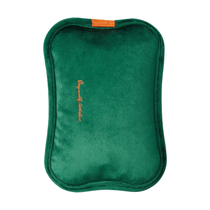 几素热水袋充电式暖手宝女便携式毛绒暖宝宝防爆暖腰暖肚子床上用轻奢绿智能版热水袋+防爆夹