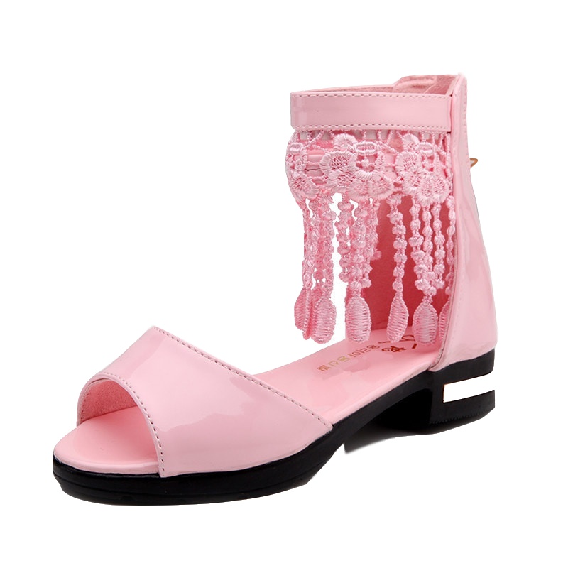 莎丞 夏季新款儿童流苏凉鞋中大童学生鞋公主蕾丝舞蹈鞋女童橡胶21cm;17.5cm;19cm;20cm;16cm