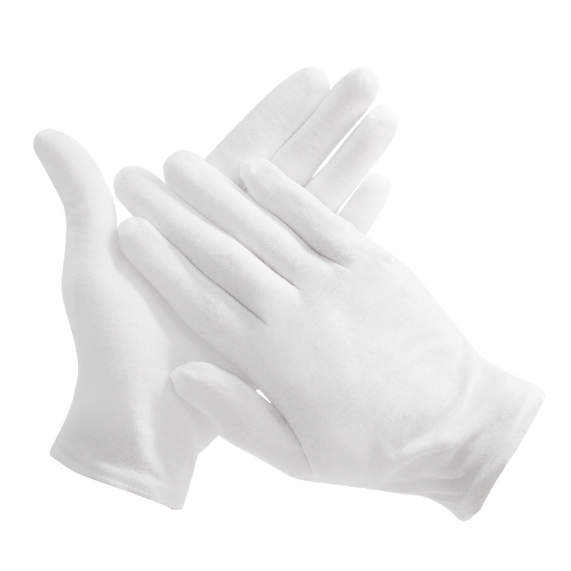 [苏宁自营]工具家 白色礼仪手套 作业手套 司机文玩手套 全棉布手套 劳保手套 10双布手套薄款