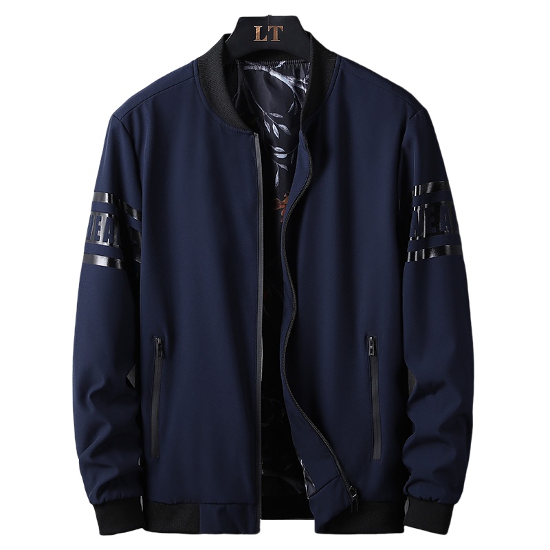 馨洋都(ShinDov) 肥佬特大号男装2021春秋季男士宽松工装韩版潮流夹克加肥加大码胖子休闲字母印花外套