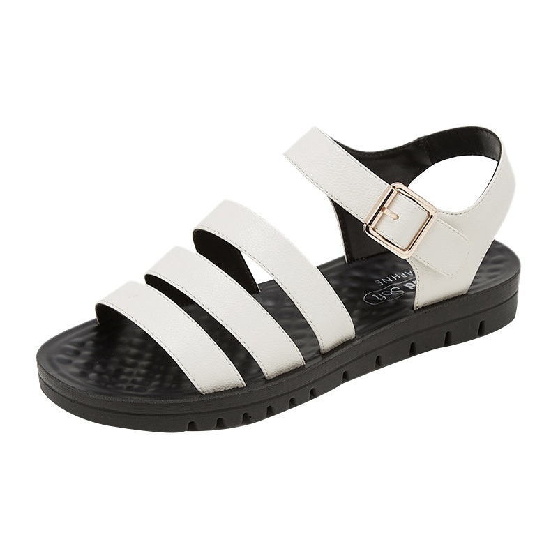 达芙妮夏新款休闲马舒适百搭平底鞋防滑凉鞋