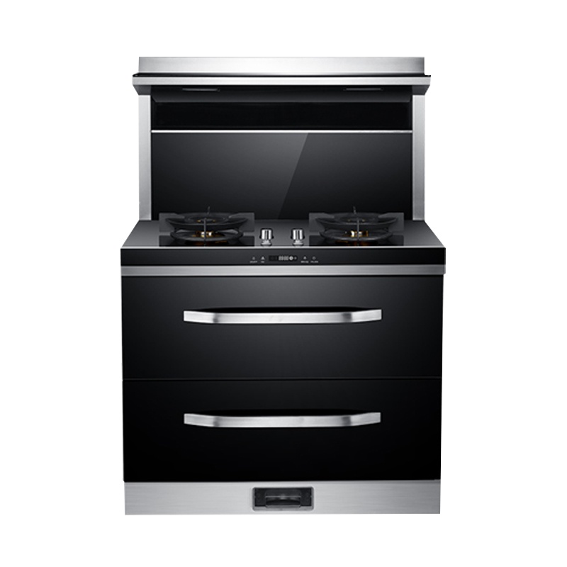 志高(CHIGO)集成一体灶 侧吸下排环保灶 自动清洗油烟机燃气灶套装 钢化玻璃台面 H30(天然气)