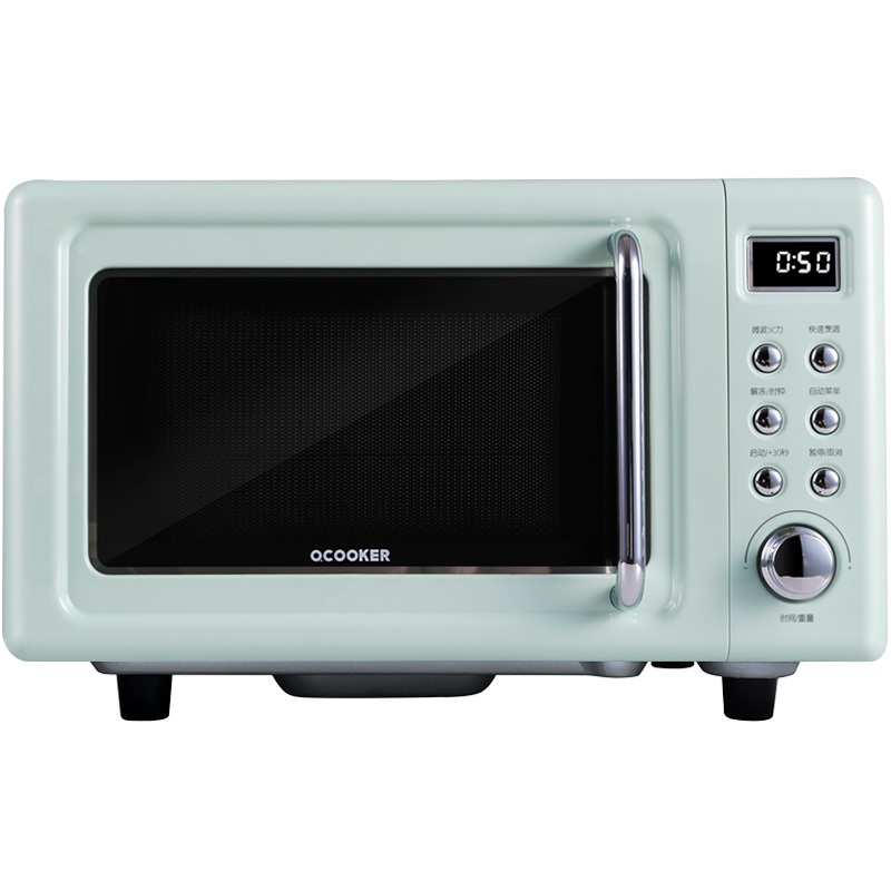 圈厨CR-WB01复古微波炉家用小型多功能智能迷你平板式小米微波炉一键启动进口创新磁控管复古绿薄荷绿小米生态链