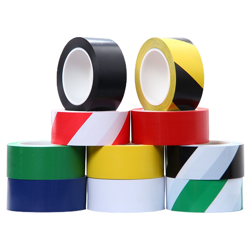 警示胶带PVC黑黄斑马线警戒地标贴地板地面标识彩色划线胶带 宽48MM*15米长 单卷价