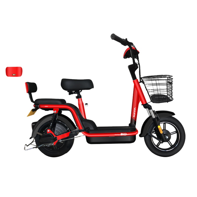 新日(Sunra)电动车 新国标小多奇电动自行车 可提取锂电真空胎 成人电瓶车 男女式中小型助力踏板车 炫彩红/流云白