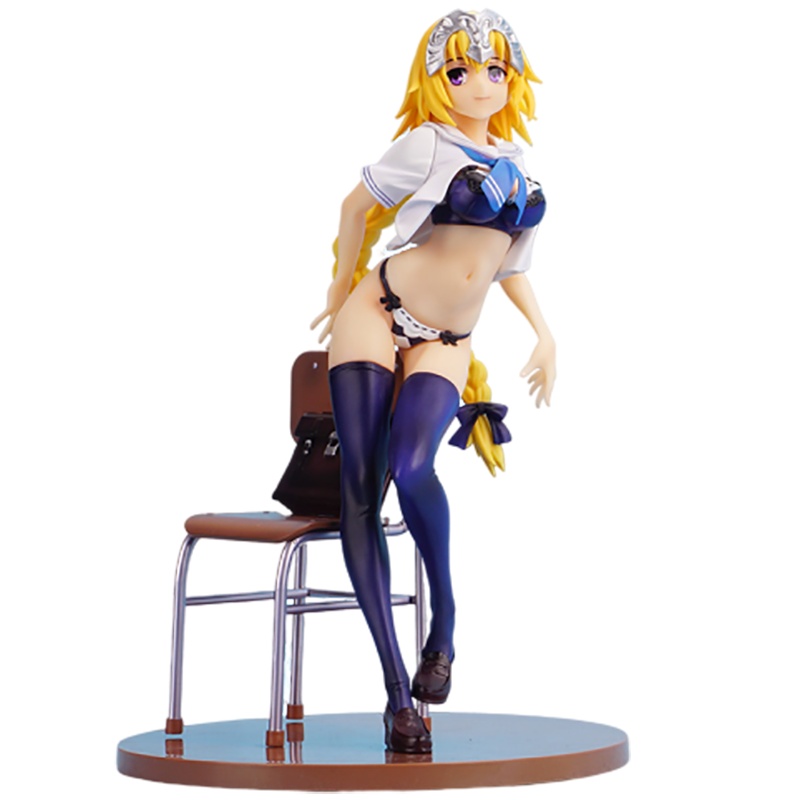 校服贞德手办 FGO 动漫saber塞巴白衣水手服贞德手办模型摆件玩具