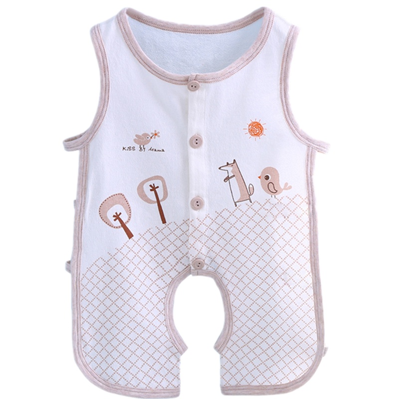 卡比一木KBMLOVELY0-6月男女宝宝夏季连体衣爬爬服59cm-73cm婴儿哈衣琵琶衣服KM1432