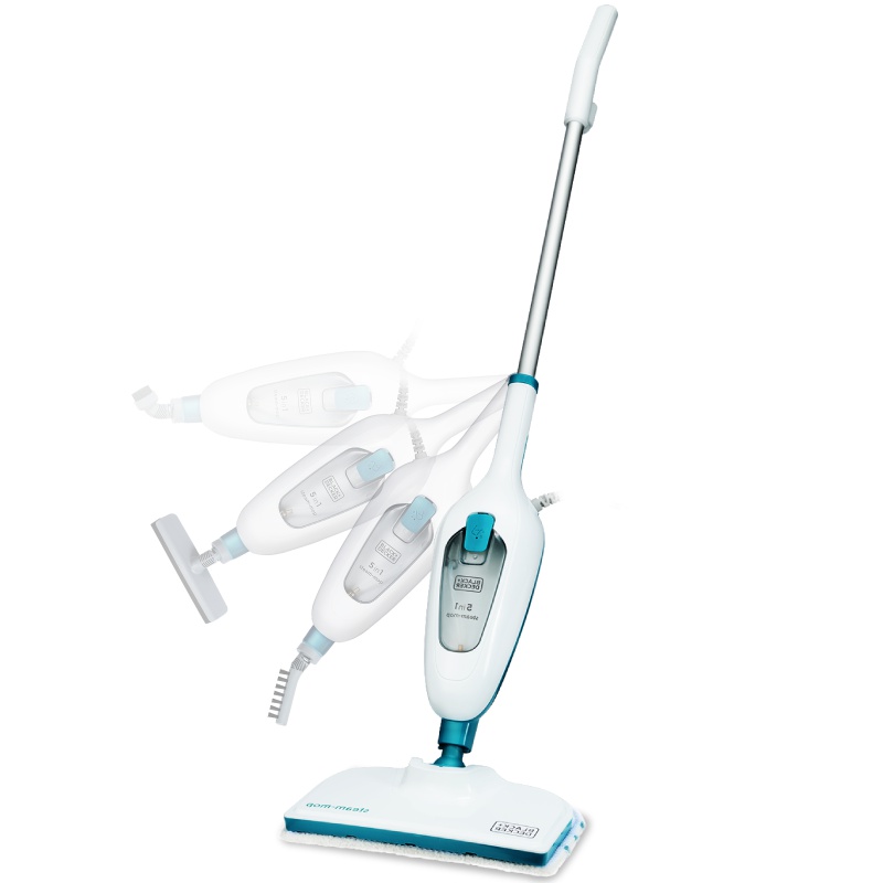 百得(BLACK&DECKER)FSMH13E5-A9手持式蒸汽拖把高温多功能六合一拖地清洁机杀菌消毒清除异味