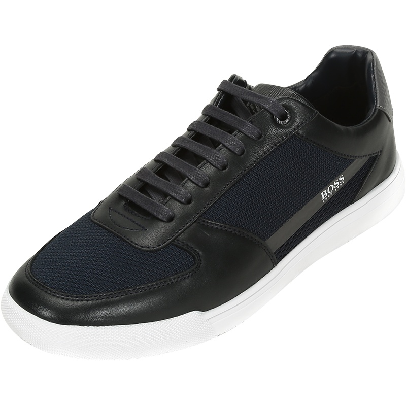 HUGO BOSS 雨果博斯 男士 织物配皮网眼系带休闲运动鞋板鞋 50432768