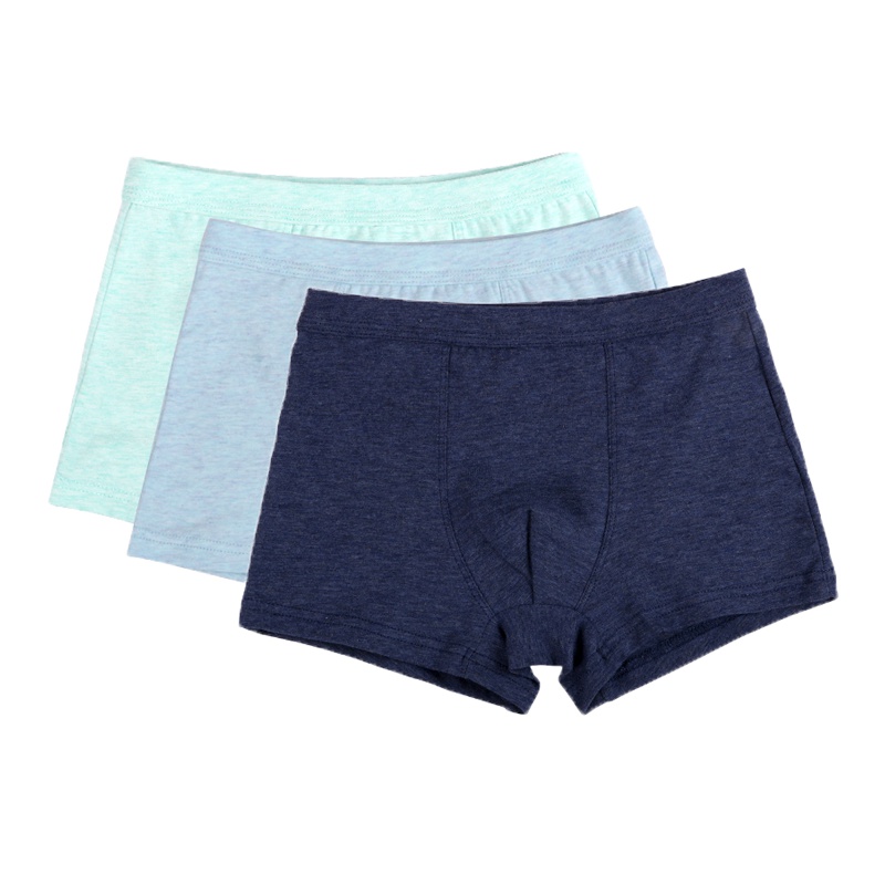 红豆(HODO)2019年夏季新款居家色纺儿童内裤棉四季男童内裤 3条装