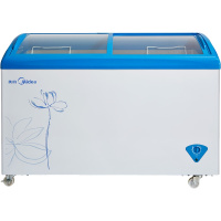 美的(Midea)SD/SC-336HKMA(蓝色)336升大容积卧式冰柜商用 玻璃门 冷柜 饮料柜 展示柜 冰吧