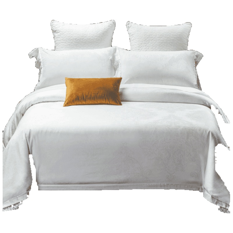 维科家纺欧式纯色简约提花四件套套件1.8米床被套床单