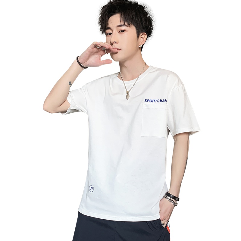 三弦(LA CORDE)2019夏季新款短袖t恤男士韩版印花半袖潮流上衣体恤LA-MD-9182