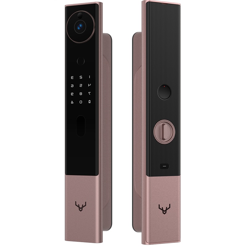 鹿客(loock)智能锁 R1M 磨砂金 全自动可视猫眼推拉智能门锁 家用指纹锁密码锁含夜视功能 小米米家智能联动