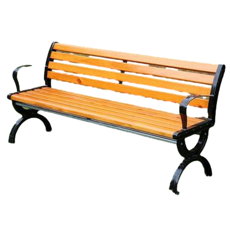 逐鹿中原公园椅 火烧木材质HC-444户外长椅庭院长条椅实木休闲广场椅 有靠背/无靠背 户外椅子