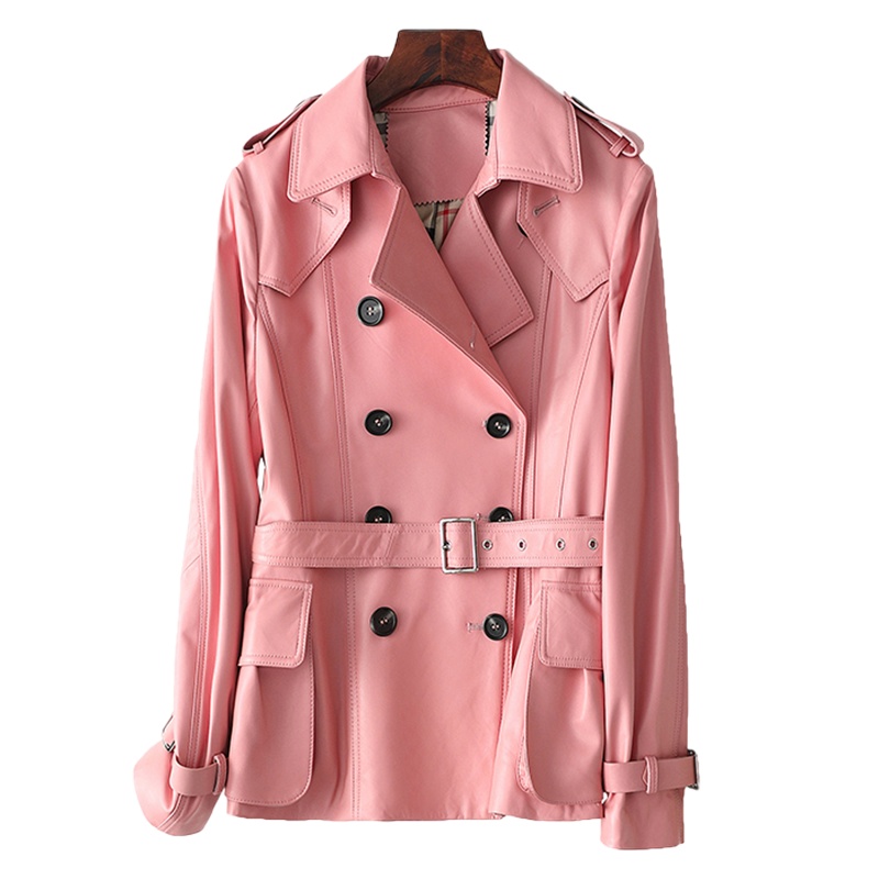 真皮机车收腰绵羊皮皮衣夹克机车服外套女