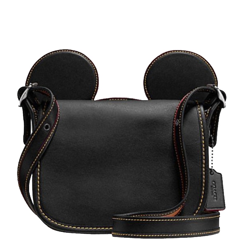 [直营]蔻驰(COACH) 迪士尼联名限量版小号牛皮硬质翻盖米奇耳朵单肩斜挎包