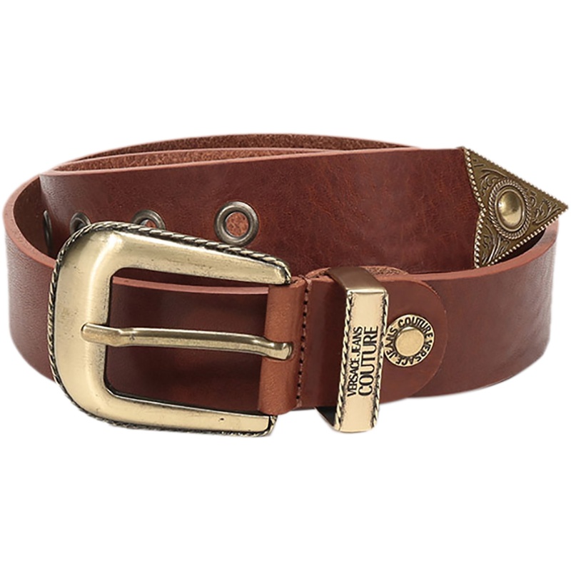 VERSACE JEANS COUTURE 范思哲 男士 皮革仿古做旧针扣式皮带腰带 D8YVBF15 71554