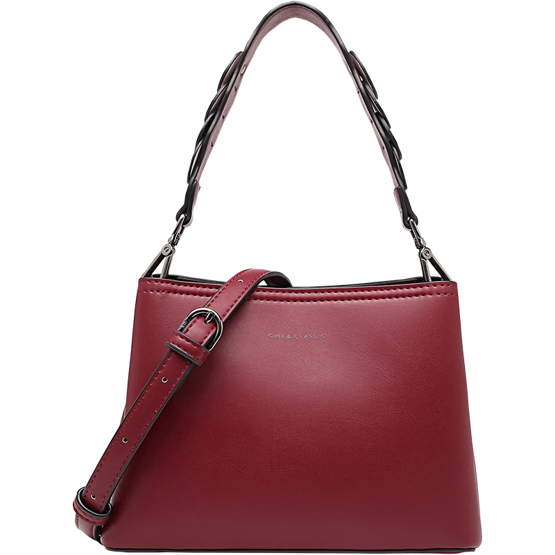 欧米OMI包包女包2019冬季新款纯色百搭手提包个性时尚单肩斜挎包