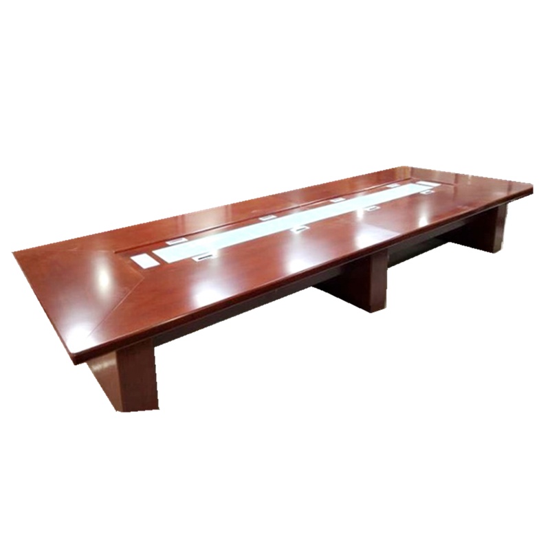 实木皮会议桌大型简约现代油漆新中式培训桌(4.5*1.5米)