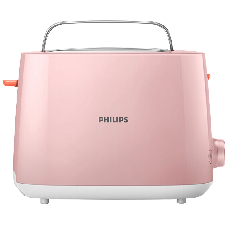 飞利浦(Philips) 面包机 多士炉吐司机全自动家用 内置烘烤架带防尘盖 HD2584/50粉色