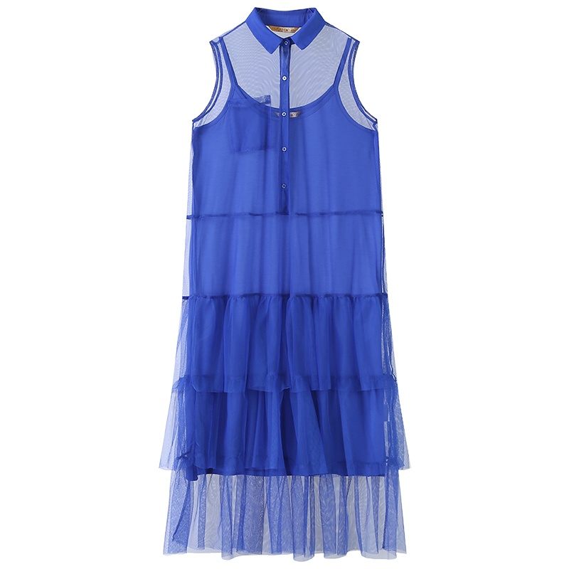 妖精的口袋Y仙女套装两件套裙子夏装波浪无袖连衣裙女J_2