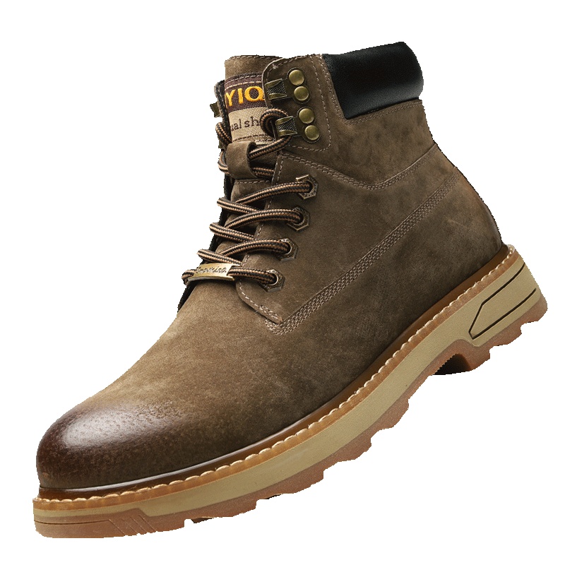 牧伦奴仕(MULUNUSHI)新款四季马丁靴男士新款户外工装鞋时尚高帮休闲皮鞋二层猪皮休闲鞋青年靴子牛筋底短靴79711