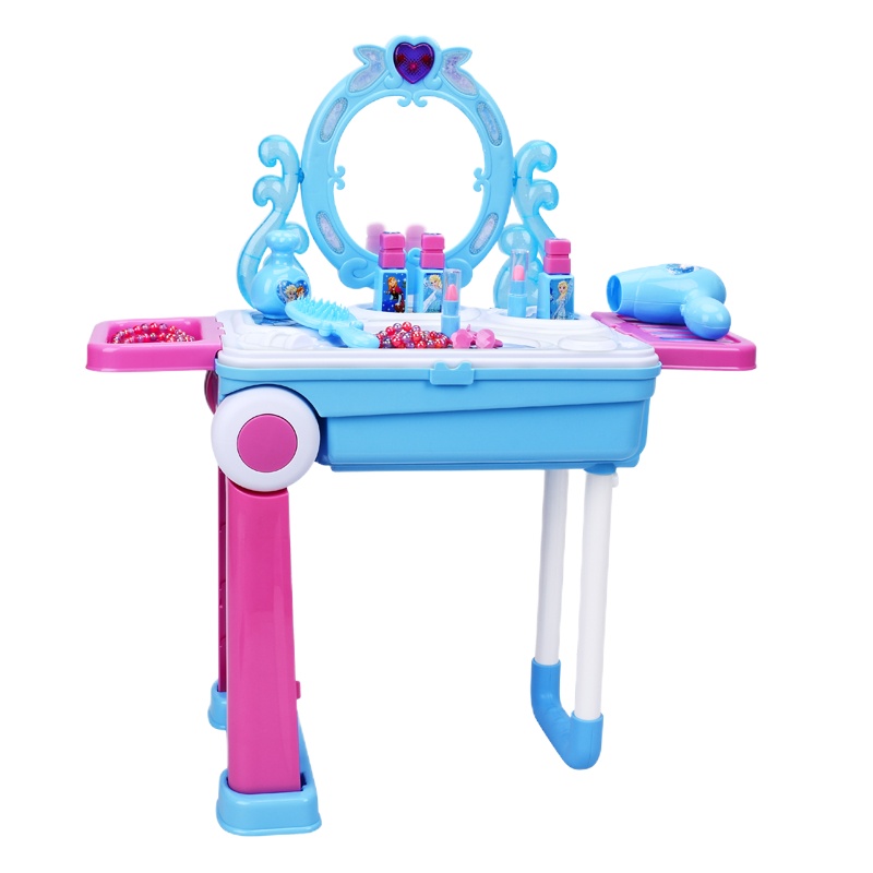 儿童梳妆台女孩冰雪奇缘爱莎公主套装化妆台爱沙迪士尼6艾莎2玩具 冰雪奇缘梳妆背包+公主饰品