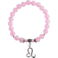 石头记天然芙蓉石粉水晶十二星座单圈手链手串女女友七夕饰品