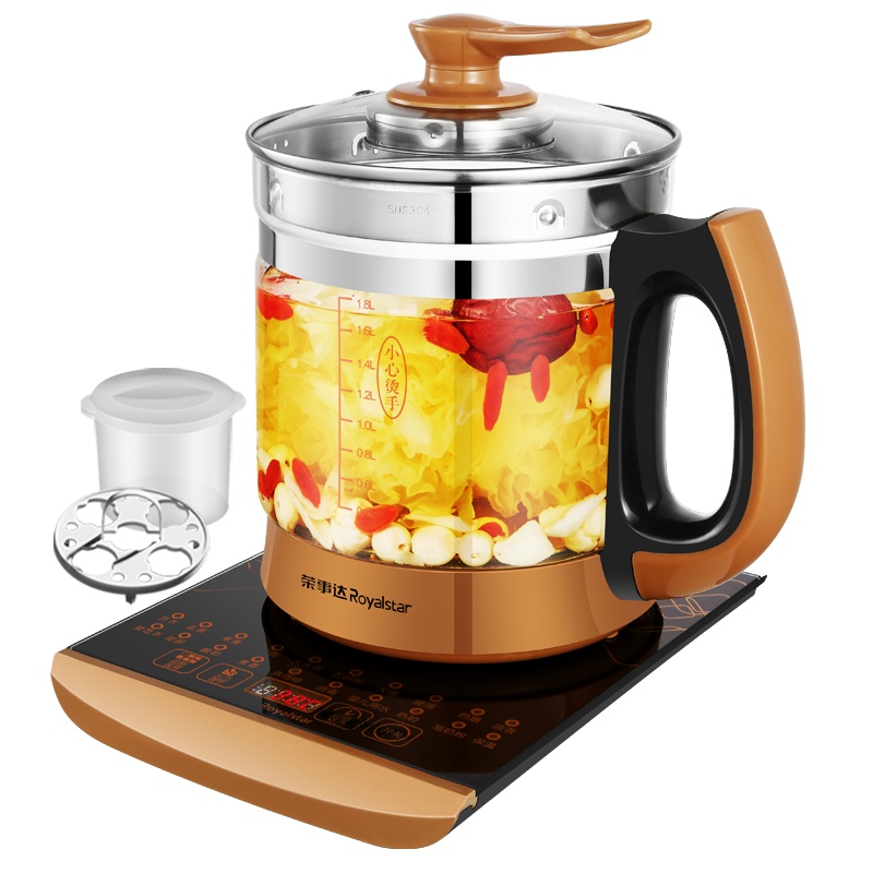 荣事达(Royalstar)养生壶1.8L YSH1893触控式304不锈钢1.8L容量全自动加厚高硼硅玻璃电热烧水壶