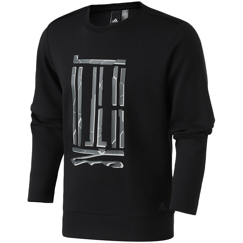 adidas男服卫衣圆领套头WJ休闲运动服DW4654