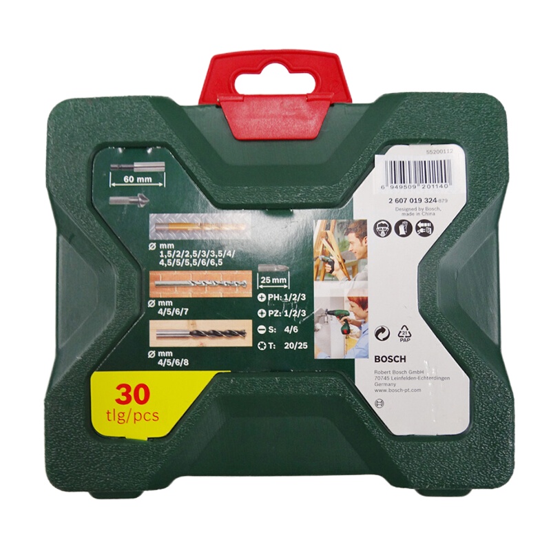博世(BOSCH)30PC直柄麻花钻头(含镀钛)30支装