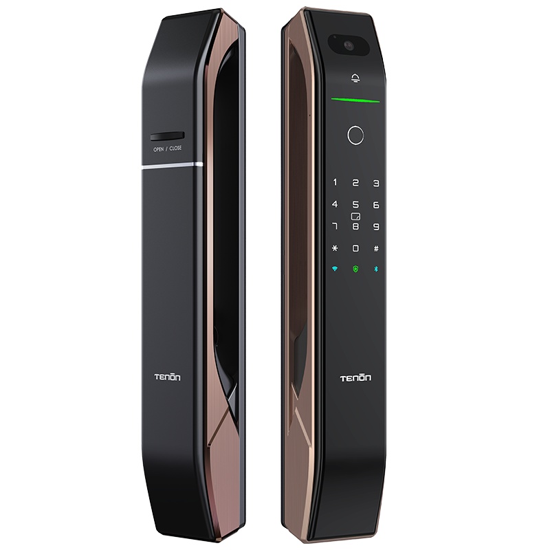 亚太天能(TENON)微信智能指纹锁家用指纹密码锁电子门锁 A7F红古铜