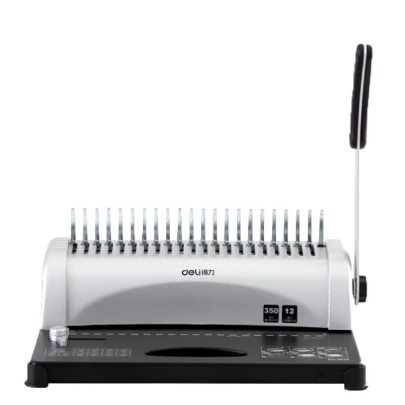 得力 3870 省力型胶圈/夹条装订机 21孔打孔机