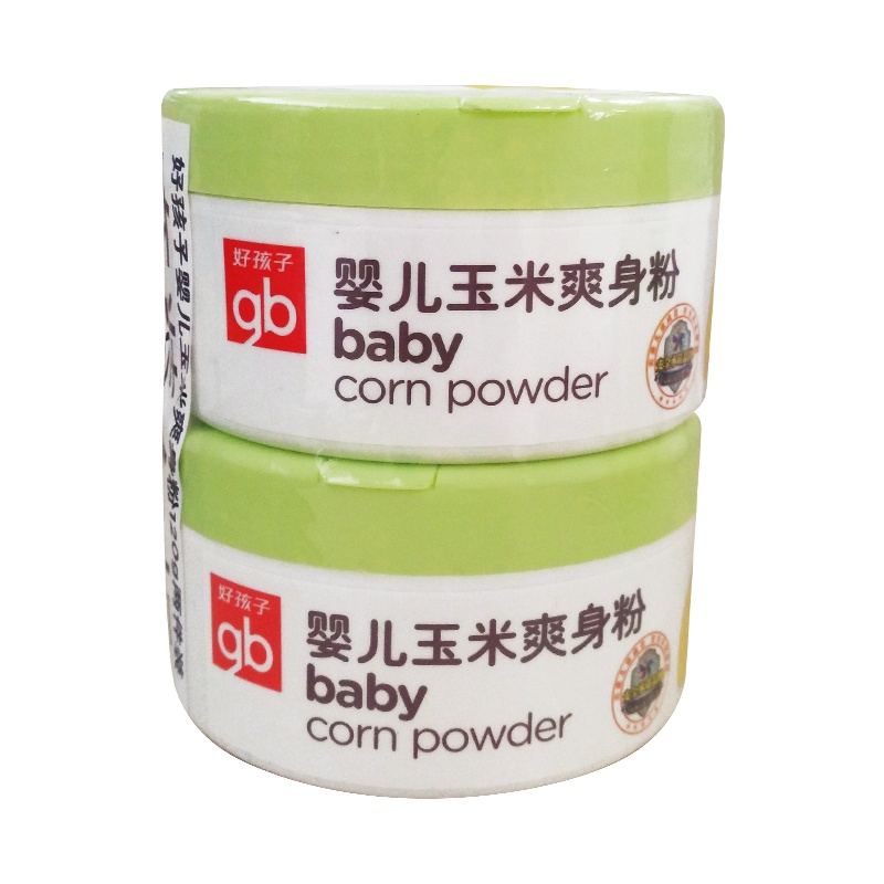 [清仓]gb好孩子 新生儿爽身粉 婴儿植物配方 玉米爽身粉120g带粉扑 不含滑石粉 单盒