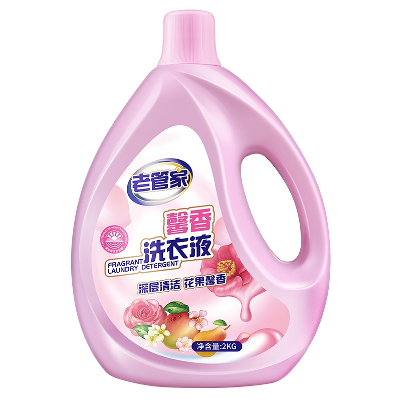 老管家馨香洗衣液香味持久衣物留香护理手洗4斤整箱批家用实惠装