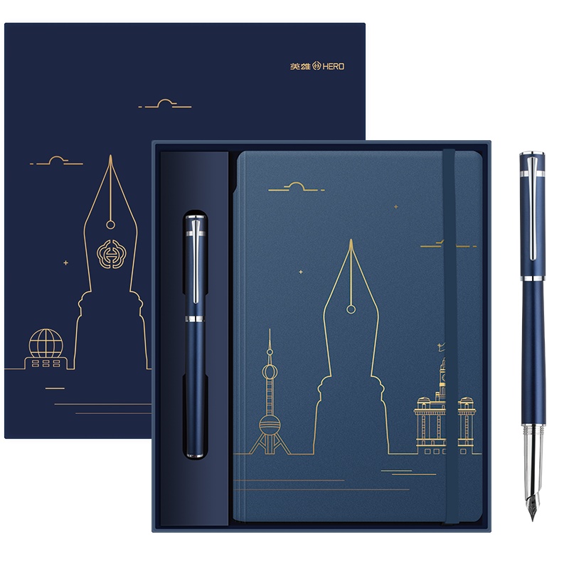 HERO/英雄钢笔 探索者套装礼盒H605C学生礼物送礼墨水铱金笔练字男士