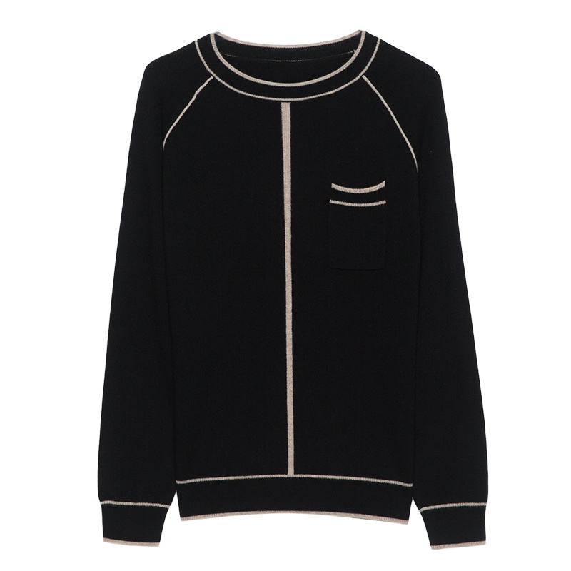 恒源祥女士羊毛衫秋冬款宽松纯羊毛针织圆领打底衫毛衣女