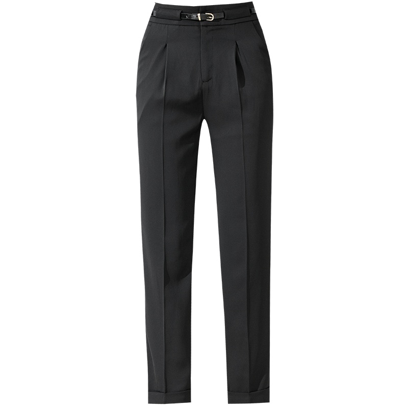 蓝旗女九分裤西装裤烟管裤薄款2021新款春夏垂感显瘦时尚