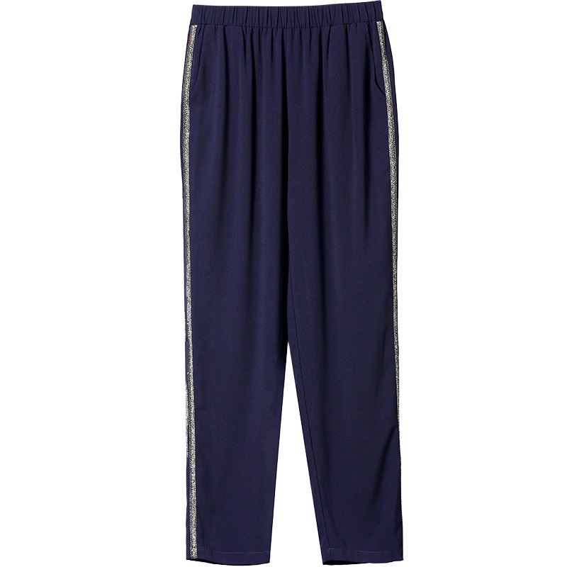 OSA夏装2019新款女装时尚松紧腰哈伦裤宽松运动裤九分休闲裤子