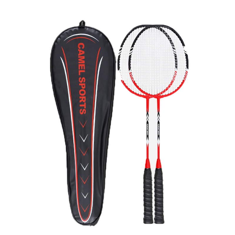 骆驼羽毛球拍2支装碳素纤维双拍超轻耐用儿童成人羽毛球球拍套装